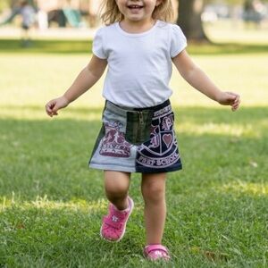 Flowers By Zoe Girls' Vintage Mini Skirt 2T Multicolor Crown & Crest Design